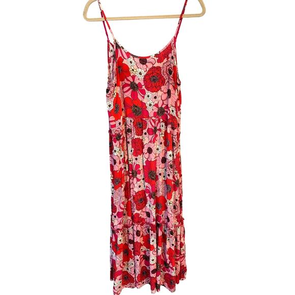 Kensie Pink Red Floral Slip Dress – Size Small – Y2K Indie Sleek Style - Picture 1 of 3
